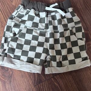 Little Bipsy Gray and White Checkered Kids Shorts